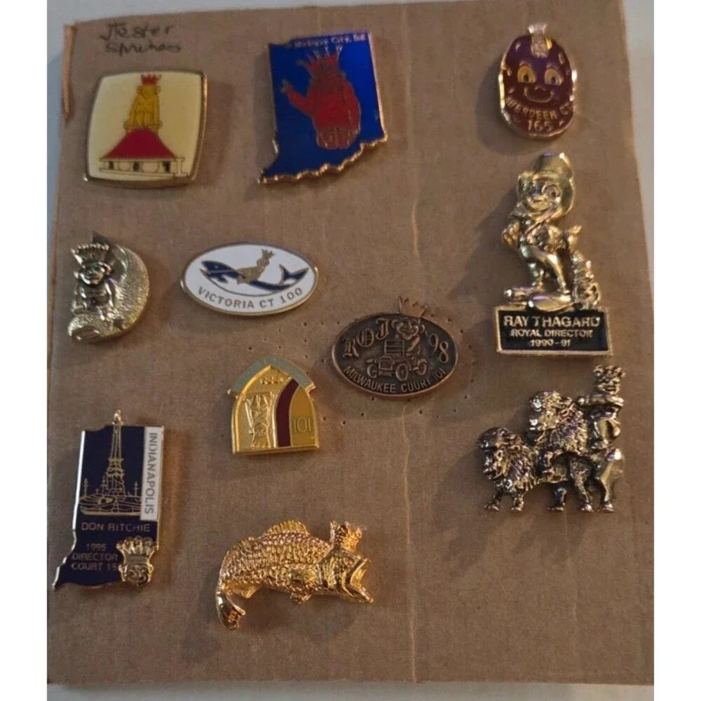 Vintage Royal Order of Jesters ROJ Pin Lot 11 Court Director Masonic Shriner